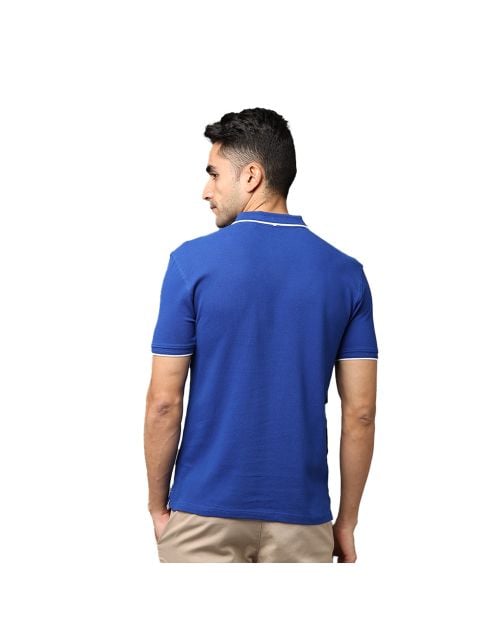 Greys & Blues Pima Polo T-Shirt - Royal Blue With White Tipping