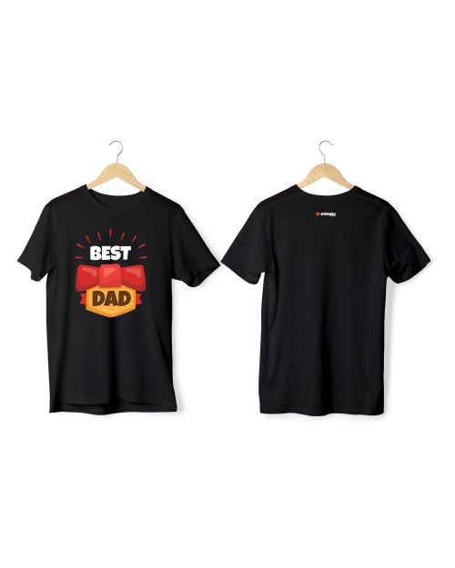 Super Cool Day Greys & Blues Pima Round Neck T-shirt - Black