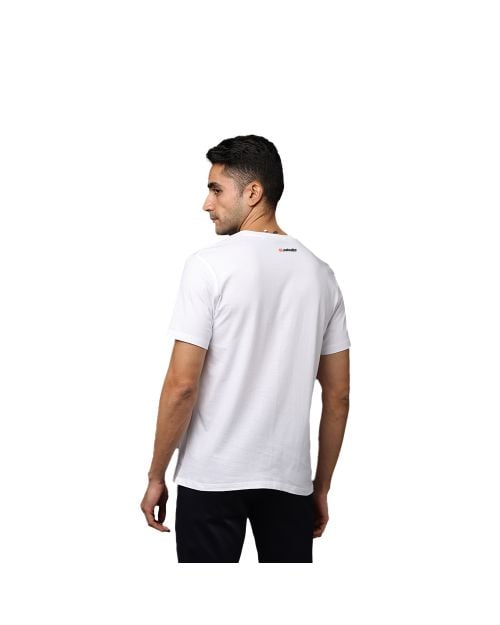 Retro Radio Greys and Blues Pima Round Neck T-shirt - White